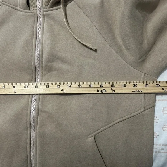 *NWT *Anrabess Women's Full-Zip Hoodie With Collar ~ Khaki~Size Large (MSRP $30) - Picture 15 of 15